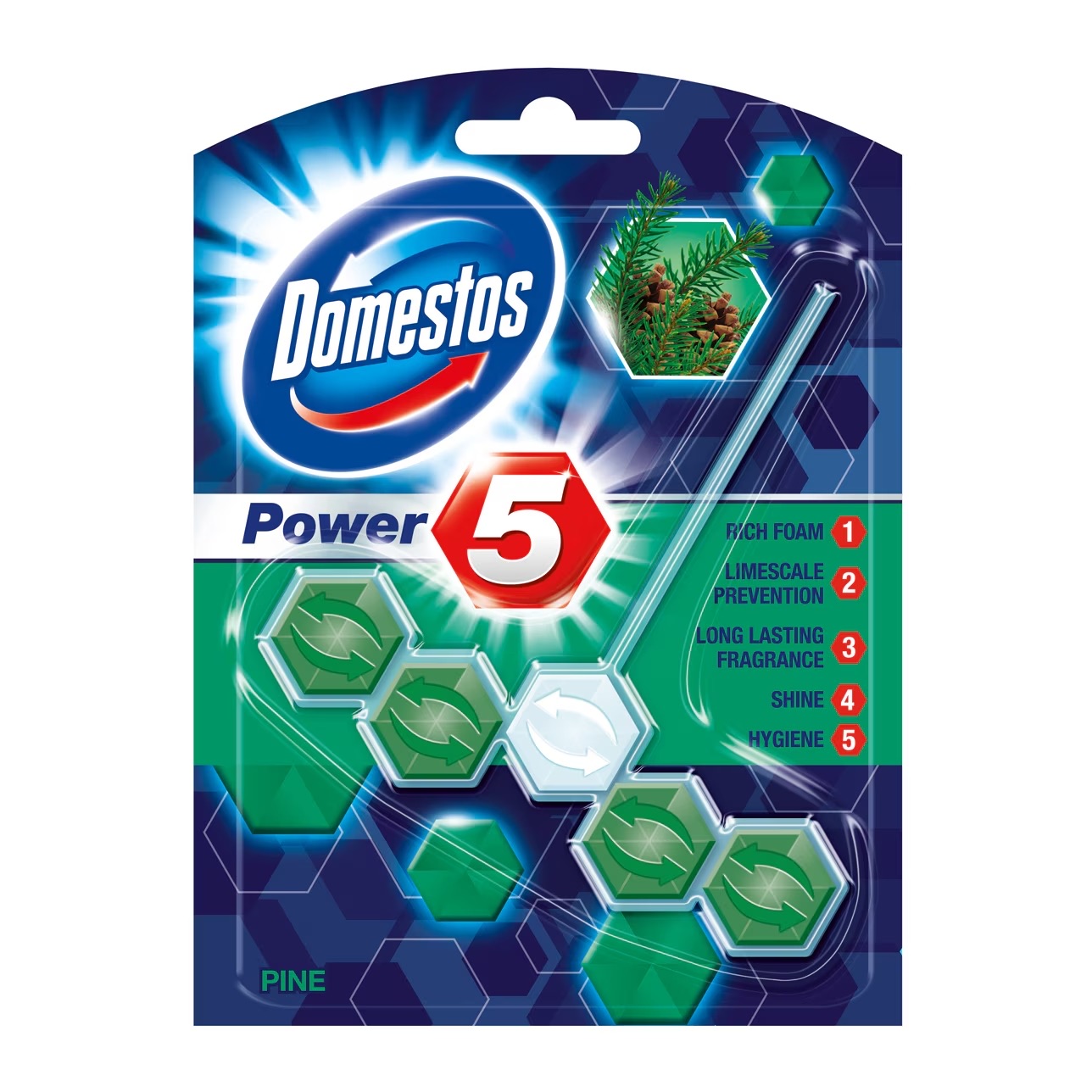 освежител WC Domestos Power 5 Pine 55гр