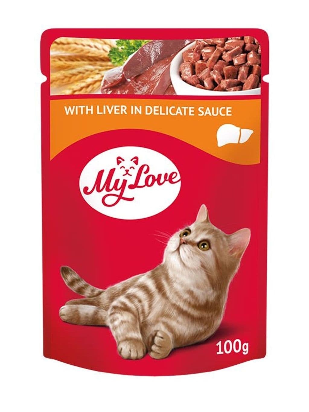 пауч за котка My Love черен дроб 100гр