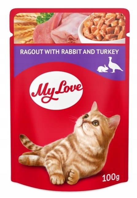 пауч за котка My Love заешко и пуешко 100гр