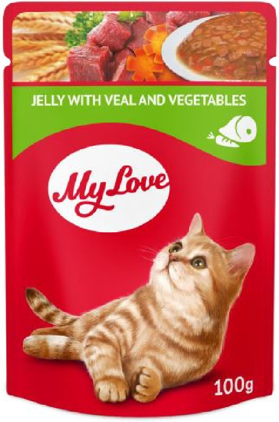 пауч за котка My Love телешко и зеленчуци 100гр